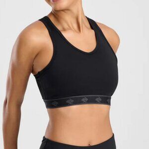 LN Run in Rabbit UtiliBRA-vo Phone Pocket Sports Bra Crop Top size Medium Black
